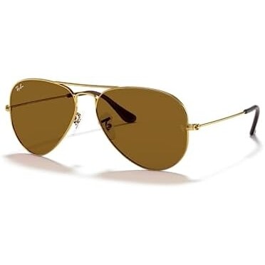 Óculos de sol Ray-Ban aviador clássico Gold/B-15 Brown RB3025