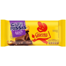 3 unidades Barra de Chocolate Caju e Passas Garoto 80g