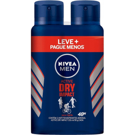 Kit Desodorante Aerossol NIVEA MEN Dry Impact 150ML - 2 Unidades Nivea pacote de 2