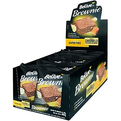 Display de Brownie de Caramelo com Castanha-Do-Brasil Sem glúten Sem lactose Belive - 10 unidades de 40g
