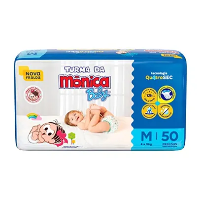 Fralda Turma da Mônica Baby Mega M 50 Unidades