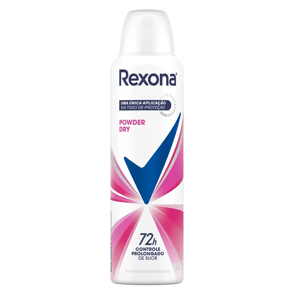 3 Unidades Desodorante Antitranspirante Aerosol Feminino Rexona Powder Dry 72 horas - 150ml