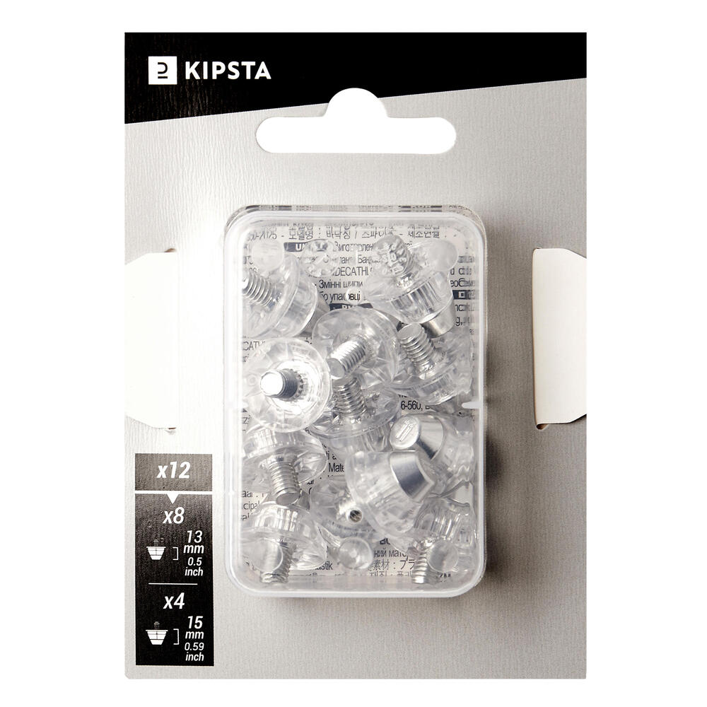 Pitões de Futebol de Rosca em Aluminio Transparente 13-15mm Kipsta