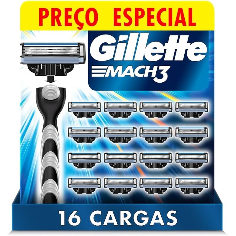 Gillette Mach3 - Refil Para Barbear 16 Unidades