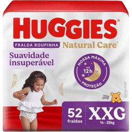 Huggies Fralda Premium Roupinha Natural Care Tam XXG - 52 Unidades