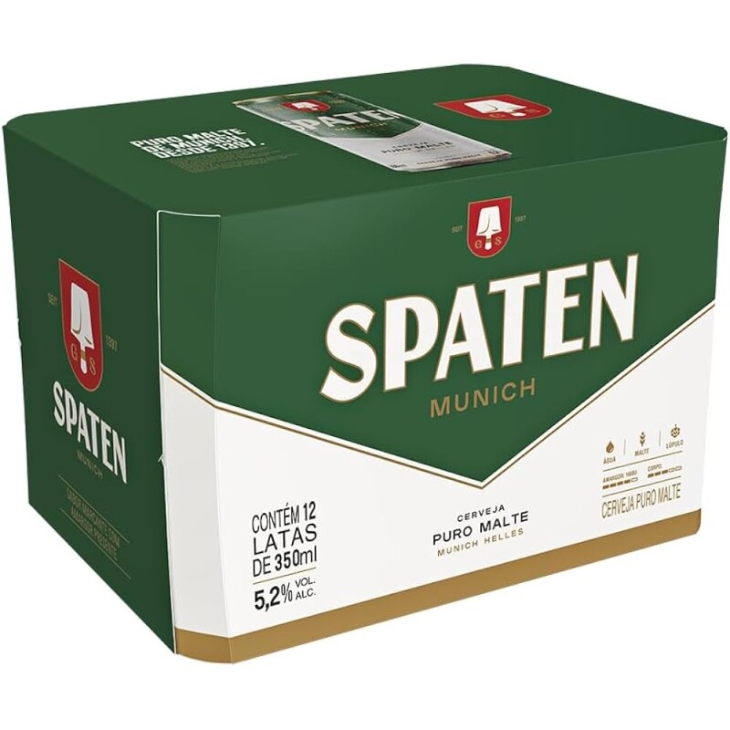 Pack Cerveja Spaten Puro Malte 350ml - 12 Unidades