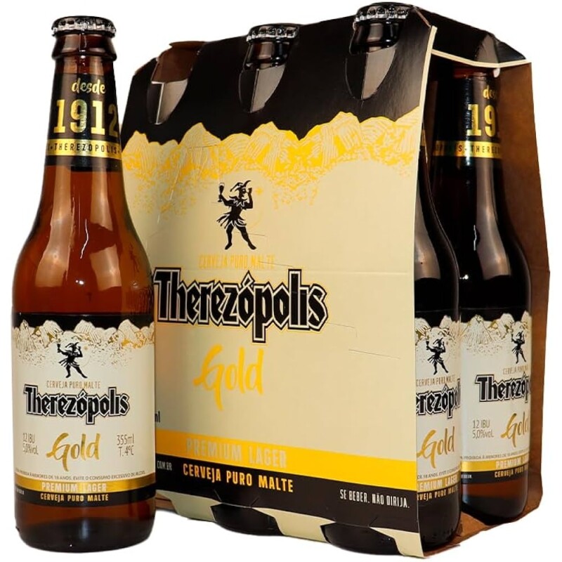 8 Packs de Therezopolis Gold Lager Ln 355ml 6 Unidades
