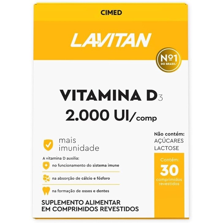 10 Unidades Lavitan Vitamina D 2.000ui Comp Rev X 30 Laranja Pequeno