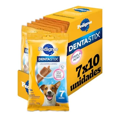 Pack Petisco Pedigree Dentastix Cuidado Oral Para Cães Adultos Raças Pequenas - 10 x 7 Unidades