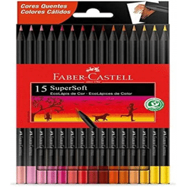 Ecolápis de cor Faber-Castell supersoft 15 cores 120715SOFTCQ