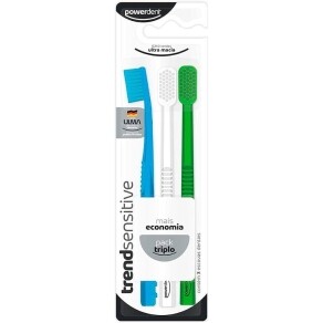 Powerdent Escova De Dentes Trend Sensitive Pack 3Un Cores Sortidas