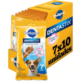 Pack Petisco Pedigree Dentastix Cuidado Oral Para Cães Adultos Raças Pequenas - 10 x 7 Unidades