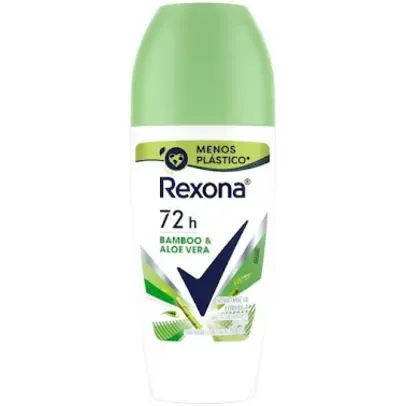 (+ por - R$ 5,37 )Rexona Desodorante Antitranspirante Fem Roll On Bamboo & Aloe Vera 50Ml (A Embalagem Pode Variar)