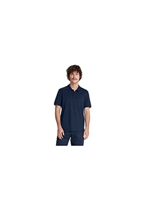 Camisa Básica Masculina Polo Em Algodão Pima - Azul M