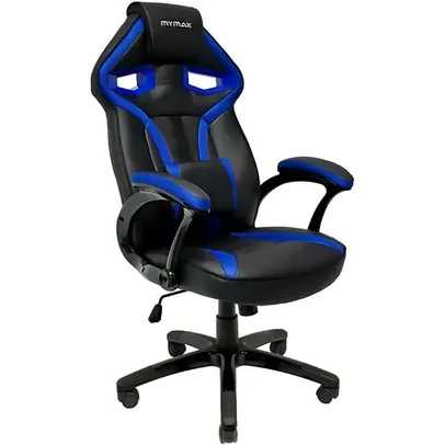 Cadeira Gamer Mymax Mx1, Peso Suportado até 120Kg, Giratória, Preto E Azul - mgch-8131/bl