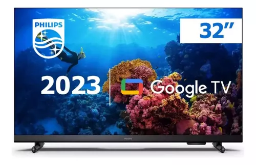 Smart TV Philips 32" Google TV HD Comando de Voz HDR10 WiFi 5G Bluetooth 3 hdmi - 32PHG6918/78