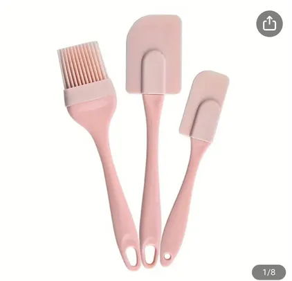 Conjunto de 3 espátulas de silicone para assar, resistentes ao calor e antiaderentes, pincéis de óleo e creme para cozinha, grelhar, assar essenciais,