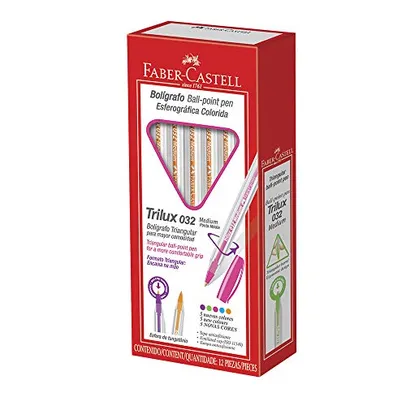 (+ por - R$ 10,53) Caneta Trilux Colors 032 1.0 mm 12 Unidades, Faber-Castell, Laranja