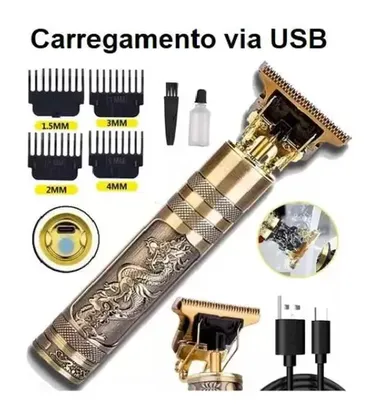 Máquina De Cortar Cabelo Barba Dragão Buda Profissional Aparador