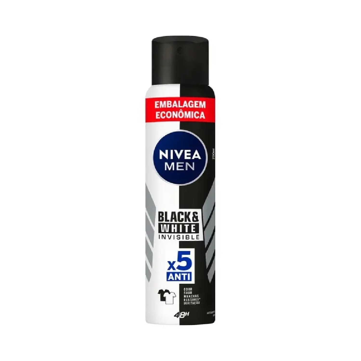 Desodorante Aerosol Nive Men Black & White Invisible 48h 200ml Embalagem Economica