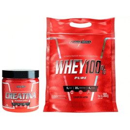 Creatina Mono-hidratada Integralmédica Hardcore - 300g + Whey Protein Concentrado 900g Chocolate