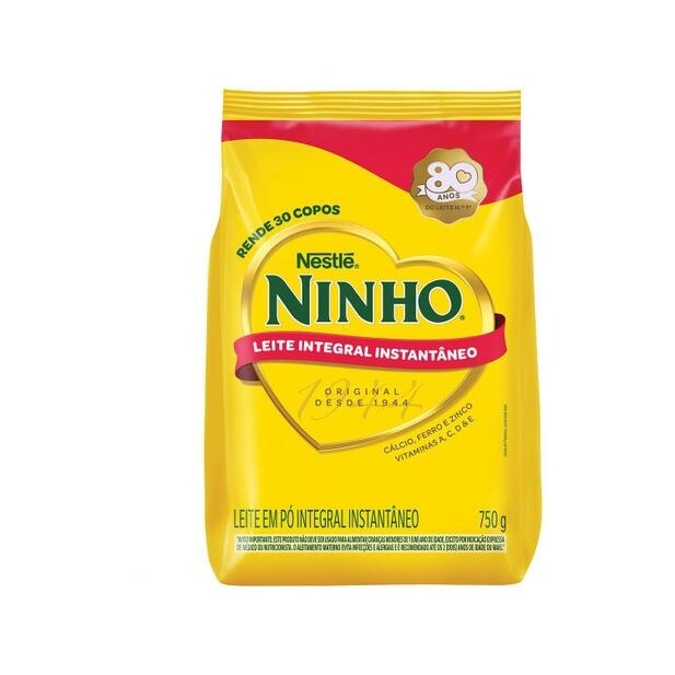 Leite em Pó Integral Instantâneo Nestlé Ninho Sachê - 750g