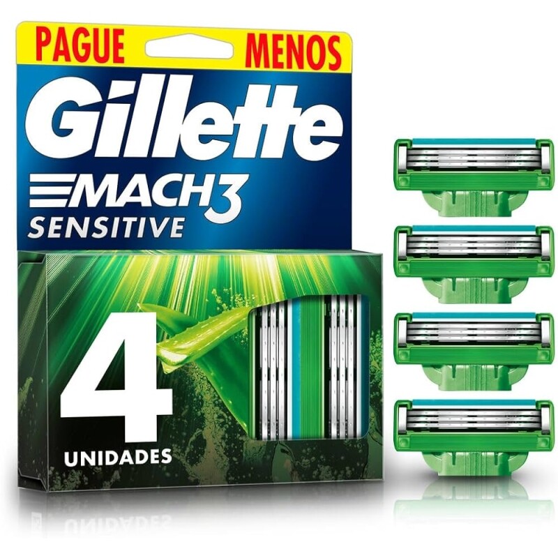 Gillette Carga Para Aparelho De Barbear Mach3 Sensitive 4 Unidades
