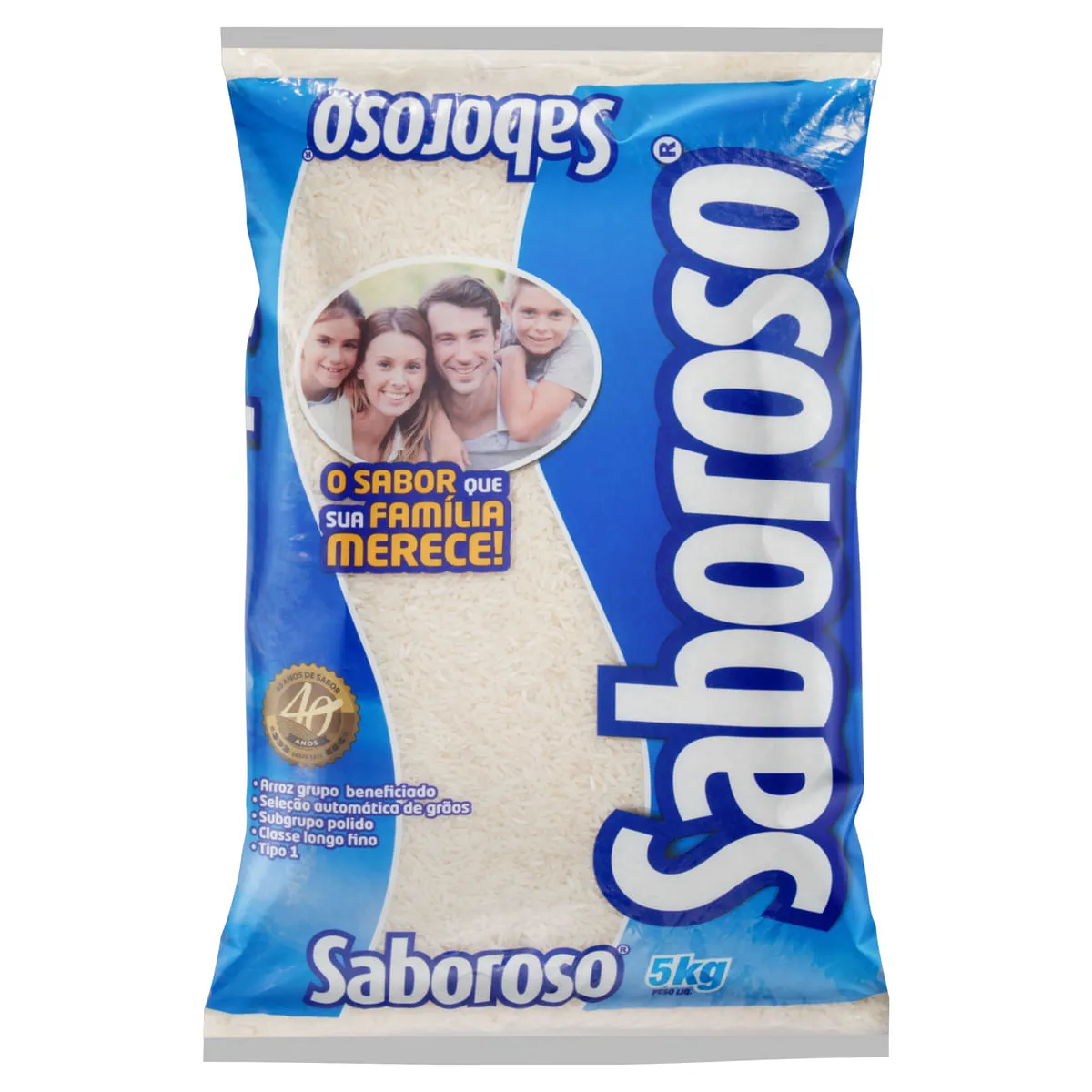 (Levando 4 R$ 89,28) Arroz Branco Tipo 1 Saboroso 5Kg