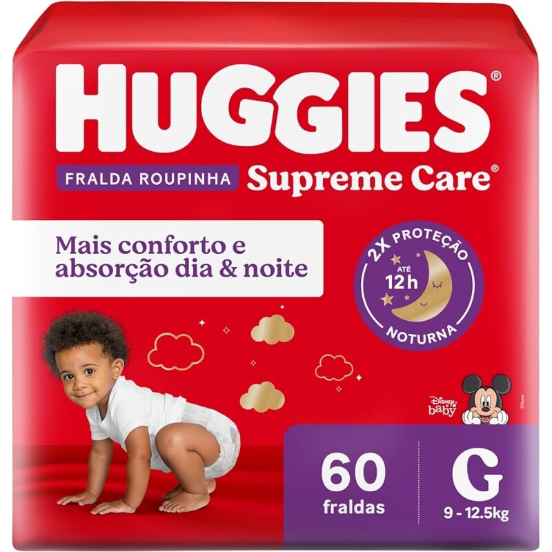 Fralda Huggies Roupinha Supreme Care G - 60 Unidades