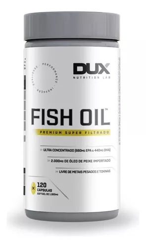 Fish Oil Dux Nutrition Sem Sabor Tamanho Natural - 120 Cápsulas