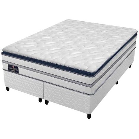 Cama Box Queen (Box + Colchão) Gazin de Mola - 59cm de Altura Diamond Blue