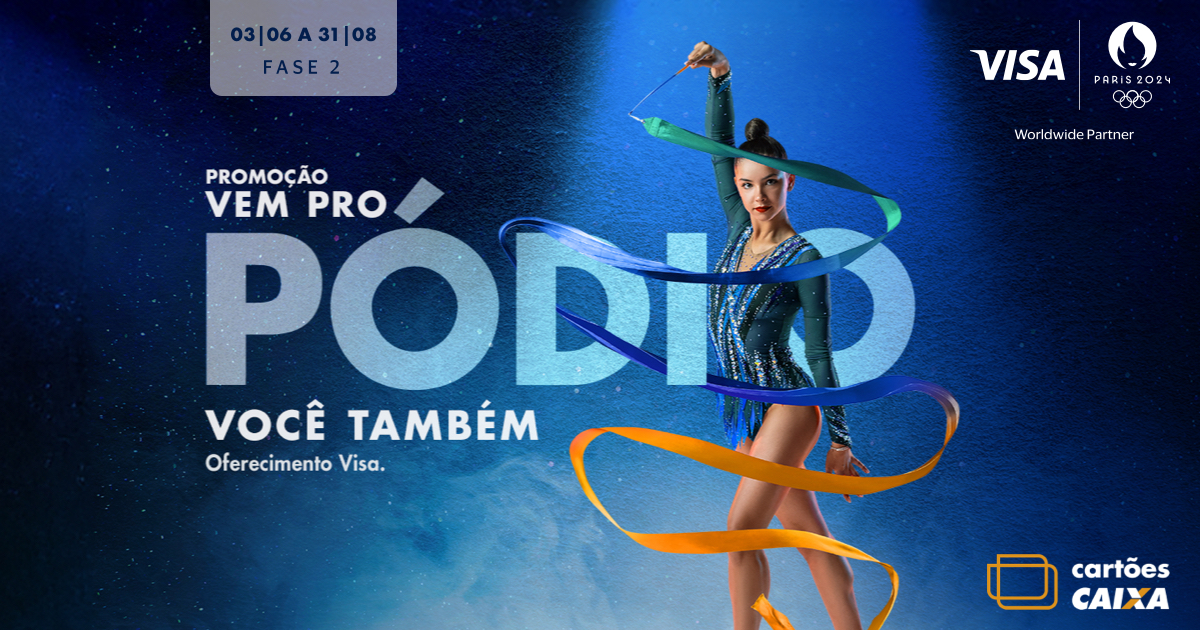 Promoção Visa Vem pro Pódio Você Tamém - Cartões Caixa