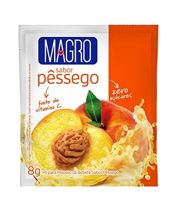 10 unidades Lowcucar Refresco Magro Sabor Pêssego Zero Açúcares 8G