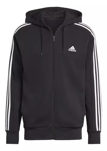 Moletinho Capuz Zíper Essentials 3-Stripes Adidas