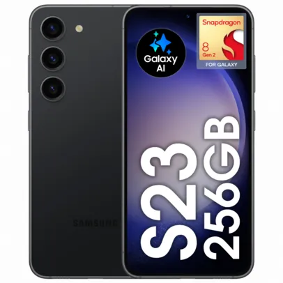 [SELECIONADOS] Smartphone Samsung Galaxy S23 5G 256GB 8GB RAM, Tela 6.1 Dynamic AMOLED² 120Hz, IP68, AI, Modo DEX, Snapdragon 8Gen2 FOR GALAXY
