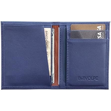 Carteira Masculina Vertical Slim Couro Legítimo (Marinho)