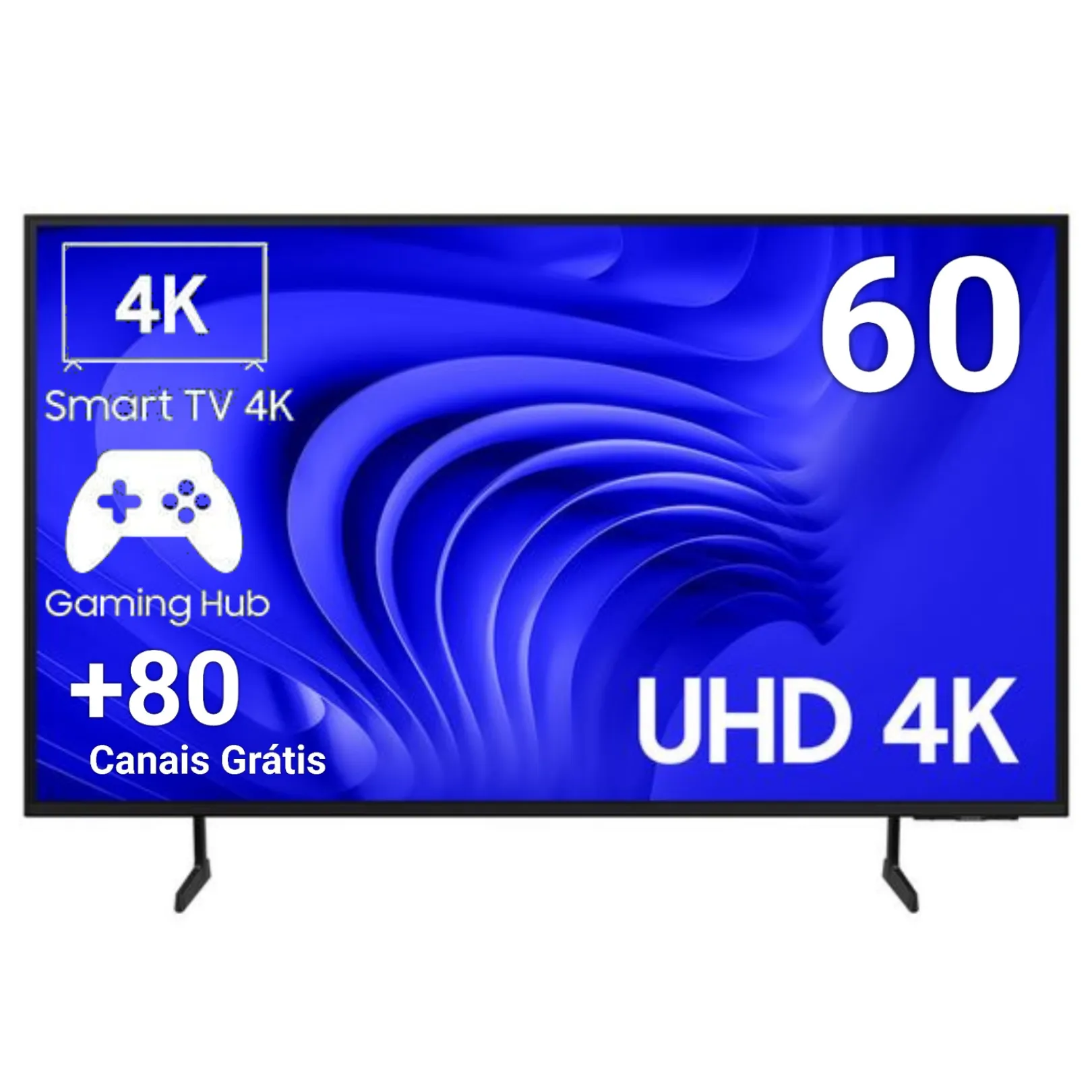 [VIP] Samsung Smart TV 60 Polegadas UHD 4K DU7700 2024, Processador Crystal 4K, Gaming Hub, AI Energy Mode, Controle SolarCell, HDR10+, Design Slim