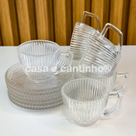Jogo C/12 Ou 8 Peças Xícaras Com pires Café Chá Porcelana/Cerâmica 90ml