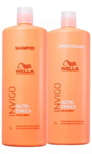 Kit Wella Invigo Nutri Enrich Duo Salon - Shampoo 1000ml + Condicionador 1000ml