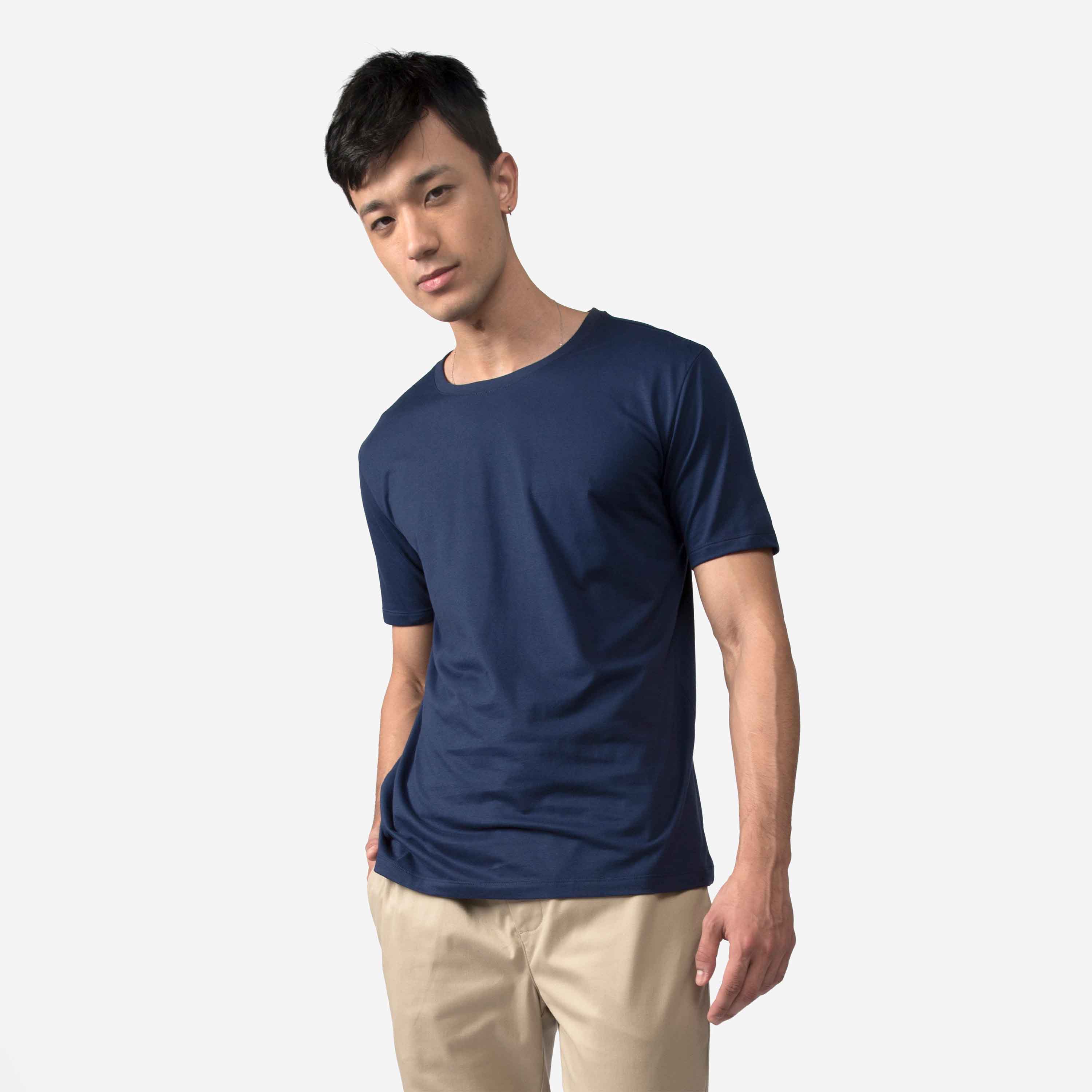 Camiseta Algodão Premium Masculina Everyday Collection - Azul Marinho