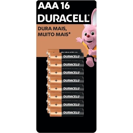 Pilha Alcalina Palito AAA Duracell - 16 unidades