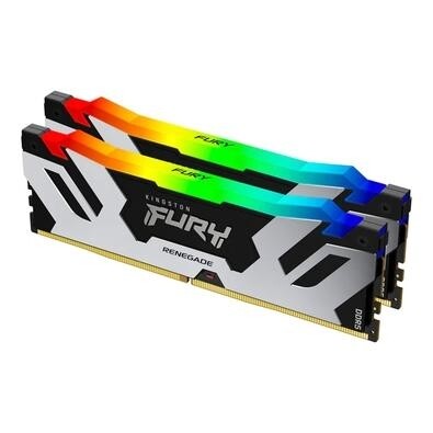 Memória RAM Kingston Fury Renegade RGB 48GB (2x24GB) 7200MHz DDR5 CL38 XMP Prata - KF572C38RSAK2-48