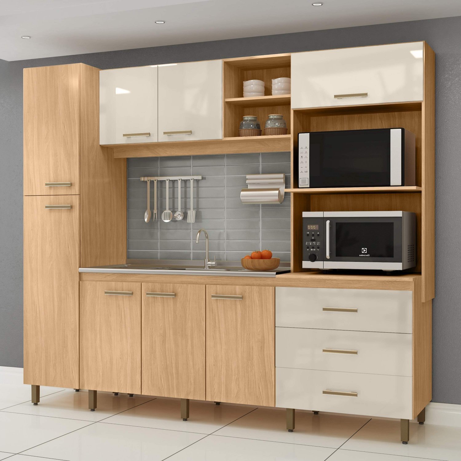 Cozinha Compacta 8 Portas e 3 Gavetas Vitória