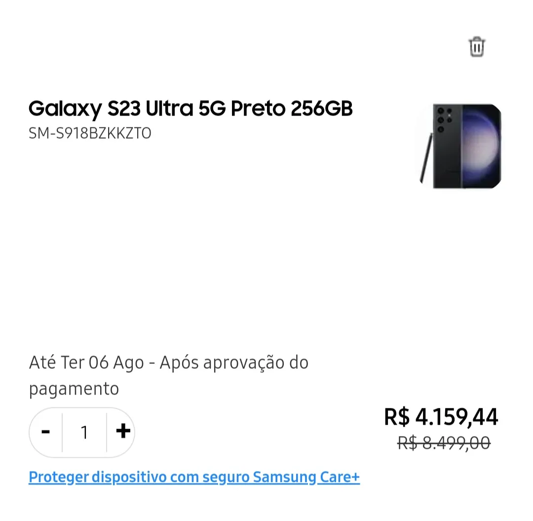 Galaxy S23 Ultra 5G Preto 256GB