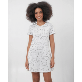 Camisola Urso Mãe e Filho Cinza Feminina