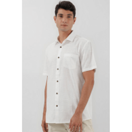 Camisa masculina regular de algodão - Branco | Pool by
