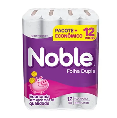 Noble - Papel Higiênico, Folha Dupla, Neutro, 12 Rolos De 20M