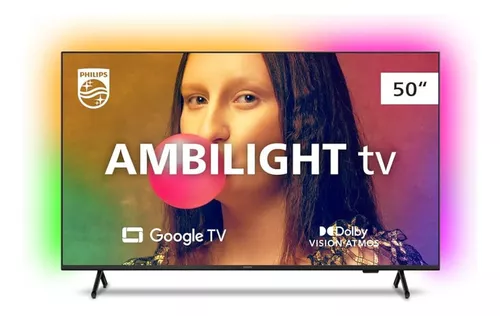 Smart TV Philips 50" Ambilight UHD 4K LED Google TV - 50PUG7908/78