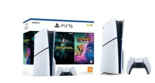 Console Sony PlayStation 5 Slim, Com Leitor, Branco + 2 Jogos - 1000038899
