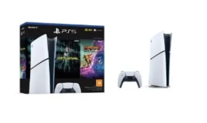 Console PlayStation 5 Slim, Edição Digital, Branco + 2 Jogos - 1000038914